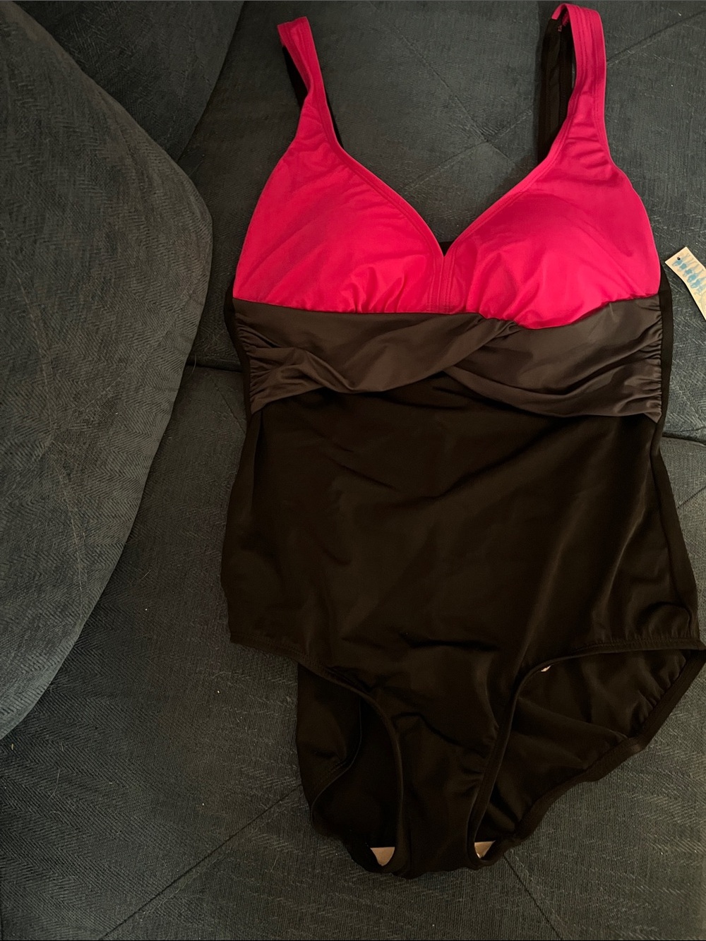 Swimsuits For All Pink and Black One-Piece Swimsuit